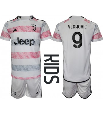 Juventus Dusan Vlahovic #9 Udebanesæt Børn 2023-24 Kort ærmer (+ korte bukser)